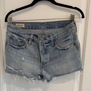 Levi's Light Blue Distressed Jean Shorts
